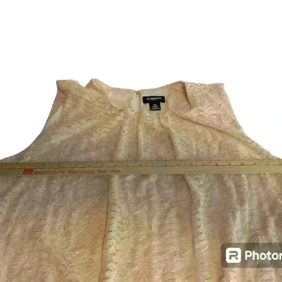 LIZ CLAIBORNE CAREER GATHERED LACE BALLOON HEM BLOUSE WOMEN'S SIZE XXL - Picture 4 of 4